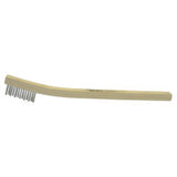 Small Hand Scratch Brushes, 6 in, 3 X 10 Rows, Brass Wire, Curved Wood Handle 804-44619