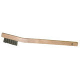 Small Hand Scratch Brushes, 7-1/2 in L, Stainless Steel Wire, Curved Wood Handle 804-44805