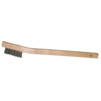 Small Hand Scratch Brushes, 7-1/2 in L, Stainless Steel Wire, Curved Wood Handle 804-44805