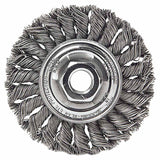 Standard Twist Knot Wire Wheel, 3 in dia x 3/8 in W Face, 0.014 in Steel Wire, 25000 RPM 804-08014