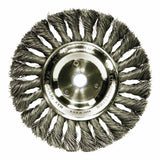 Standard Twist Knot Wire Wheel, 6 in D x 1/2 in W, .014 in Steel Wire, 9,000 rpm 804-08085