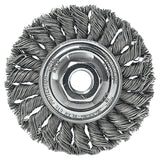Standard Twist Knot Wire Wheel, 4 in dia x 1/2 in W Face, 0.014 in Steel Wire, 20000 RPM 804-13106