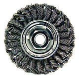 Standard Twist Knot Wire Wheel, 4 in dia x 1/2 in W Face, 0.020 in Steel Wire, 20000 RPM 804-13120