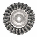 Standard Twist Knot Wire Wheel, 4 in dia x 1/2 in W Face, 0.014 in Steel Wire, 20000 RPM 804-08044
