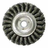 Standard Twist Knot Wire Wheel, 4 in D x 1/2 in W, .014 in Steel, 5/8-1/2 Arbor 804-08045
