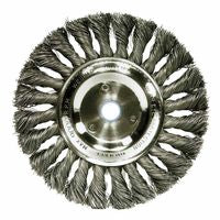 Standard Twist Knot Wire Wheel, 6 in D x 1/2 in W, .023 in Steel, 5/8-1/2 Arbor 804-08105