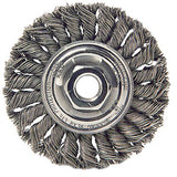 Standard Twist Knot Wire Wheel, 6 in dia x 1/2 in W Face, 0.023 in Steel Wire, 9000 RPM 804-08106