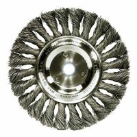 Standard Twist Knot Wire Wheel, 6 in D x 1/2 in W, .0118 Stainless Steel Wire 804-08325