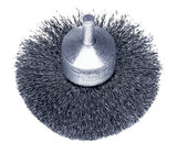 Stem-Mounted Circular Flared End Brush, Steel, 3 in dia x 0.008 in Wire, 16000 RPM 804-10041