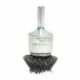 Stem-Mounted Circular Flared End Brush, Stainless Steel, 1-1/2 in x 0.006 in, 20,000 rpm 804-10045