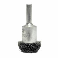 Stem-Mounted Circular Flared End Brush, Stainless, 16,000 RPM, 3 in x 0.008 in 804-10050