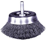 Stem-Mounted Crimped Wire Cup Brush, 1-3/4 in Dia., .006 in Steel 804-14300