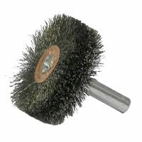 Stem-Mounted Wide Conflex Brush, 3 in D x 1 in W, .014 in Steel Wire, 20,000 rpm 804-17623