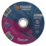 Tiger Ceramic Cutting Wheels, 6 in Dia, 0.045 in Thick, 7/8 in Arbor, 24/bx 804-58309