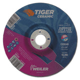 Tiger Ceramic Grinding Wheels, 6 in Dia., 1/4 in Thick, 7/8 in Arbor, 24 Grit 804-58329