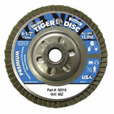Tiger Disc Angled Style Flap Disc, 4-1/2 in dia, 40 Grit, 5/8 in-11, 13000 rpm, Type 29 804-50518