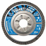 Tiger Disc Angled Style Flap Discs, 4 1/2 in, 120 Grit, 7/8 Arbor, Aluminum Back 804-50516
