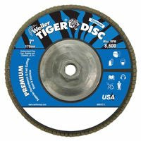 Tiger Disc Angled Style Flap Disc, 7 in dia, 36 Grit, 5/8 in-11, 8600 rpm, Type 29 804-50542