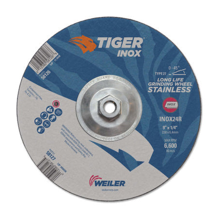 Tiger Inox Grinding Wheel, 5 in x .045 in , 7/8 AH 804-58111