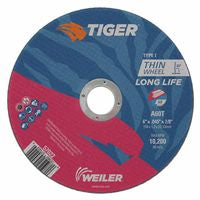 Tiger AO Cutting Wheel, 6 in dia x 0.045 in Thick, 7/8 in Arbor, A60T, Type 1 804-57022