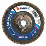 Tiger X Flap Disc, 4-1/2 in Angled, 40 Grit, 5/8 in to 11 Arbor 804-51205