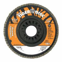 Trimmable Tiger Flap Discs, 4 1/2 in, 80 Grit, 7/8 in Arbor, 13,000 rpm 804-50004