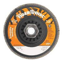 Trimmable Tiger Flap Disc, 4-1/2 in dia, 60 Grit, 5/8 in-11, 13000 rpm, Type 29 804-50007
