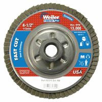 Vortec Pro Abrasive Flap Discs,4.5", 40 Grit, 5/8 Arbor, 13,000 rpm, Alum Back 804-31314