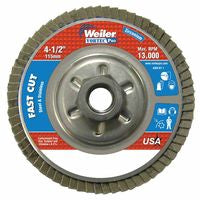 Vortec Pro Abrasive Flap Discs,4.5", 80 Grit, 5/8 Arbor, 13,000 rpm, Alum Back 804-31316