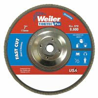 Vortec Pro Abrasive Flap Disc, 7 in dia, 36 Grit, 5/8 in-11, 8600 rpm, Type 29 804-31367