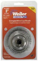 Vortec Pro Crimped Wire Cup Brush, 3" Dia, 5/8-11, 0.014" Carbon Steel, Display 804-36031