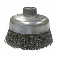 Vortec Pro Crimped Wire Cup Brush, 4" Dia, 5/8-11, 0.02" Carbon Steel, Display 804-36036
