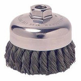 Vortec Pro Knot Wire Cup Brush, 3 1/2 in Dia., 5/8-11 Arbor, .02 in Carbon Steel 804-36066