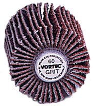 Wolverine Mounted Flap Wheel, Unthreaded, 1/4 in dia Stem x 1 in dia x 1 in W, 60 Grit, 30000 RPM 804-30720