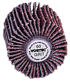 Wolverine Mounted Flap Wheel, Unthreaded, 1/4 in dia Stem x 2 in dia x 1 in W, 80 Grit, 25000 RPM 804-30724