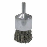 Vortec Pro Stem Mtd Knot Wire End Brushes, Carbon Steel, 1 in Dia, .02 Wire 804-36051