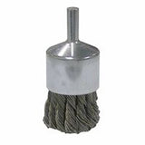 Vortec Pro Stem Mtd Knot Wire End Brushes, Carbon Steel, 1 in Dia, .02 Wire 804-36251