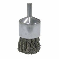 Vortec Pro Stem Mtd Knot Wire End Brushes, Carbon Steel, 1 in Dia, .02 Wire 804-36251