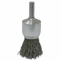 Vortec Pro Stem Mtd Crimped Wire End Brushes, Carbon, 1 in Dia, .006 Wire 804-36284