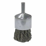 Vortec Pro Stem Mtd Knot Wire End Brushes, Carbon Steel, 1 in Dia, .014 Wire 804-36288