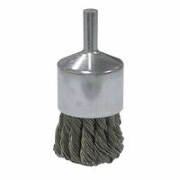 Vortec Pro Stem Mtd Knot Wire End Brushes, Carbon Steel, 1 in Dia, .014 Wire 804-36288