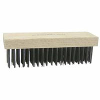 Vortec Pro Block Type Scratch Brush, 6X19 Rows, Round Steel Wire Bristle, Wood Handle 804-25212