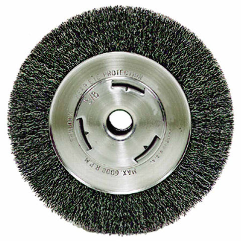 Wide-Face Crimped Wire Wheel, 7 in dia. x 7/8 in W, 0.014 in Steel, 6000 rpm 804-06655