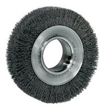 Wide-Face Crimped Wire Wheel, 6 in Dia. x 1 1/4 in W, 0.014 in Steel, 6,000 rpm 804-03070