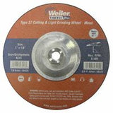 Wolverine Combo Wheels, 7 in Dia, 1/8 in Thick, 5/8 in Arbor, 24 Grit, T 804-56425