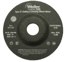 Wolverine Combo Wheel, 4 1/2 in Dia, 1/8 in Thick, 7/8 in Arbor, 24 Grit, R 804-56430