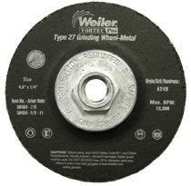 Wolverine Grinding Wheel, 4-1/2 in dia, 1/4 in Thick, 5/8 in - 11 UNC Arbor, 24 Grit 804-56454