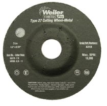 Wolverine Grinding Wheel, 4-1/2 in Diameter, 3/32 in Thick, 7/8 in Arbor, 24 Grit, T 804-56475