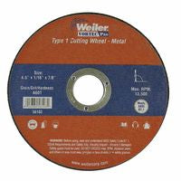 Wolverine Flat Type 1 Cutting Wheel, 4-1/2 in Diameter, 1/16 in Thick, 60 Grit, Alum Oxide 804-56103