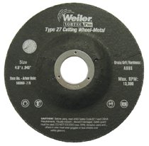 Wolverine Thin Cutting Wheel, 4-1/2 in dia, .045 in Thick,7/8 in Arbor, 60 Grit 804-56393